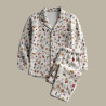 Printed Double Gauze VISBY White / Red